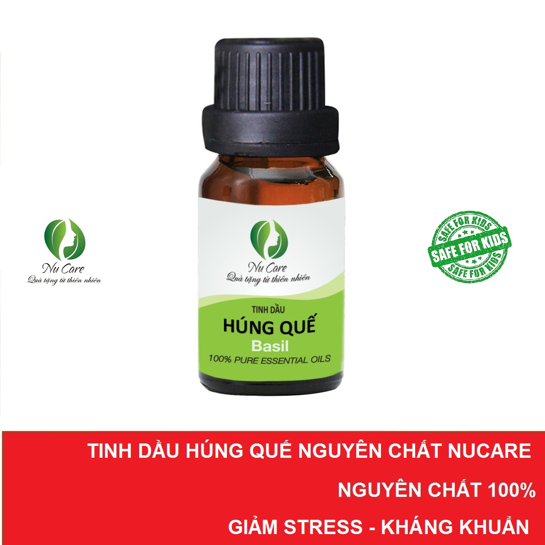 Tinh dầu húng quế nguyên chất nu care 10ml