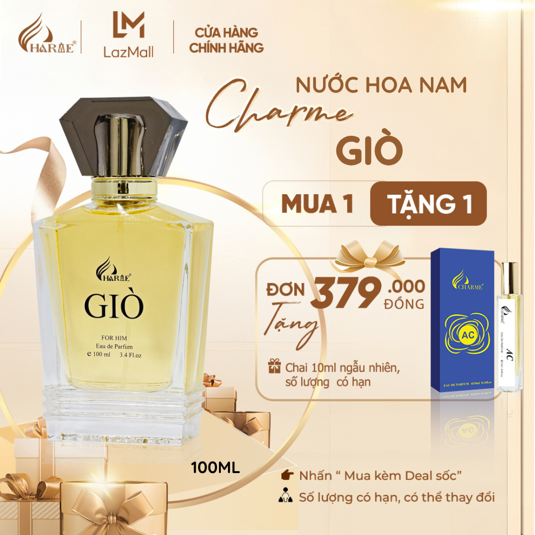   MUA 1 TẶNG 1  Nước Hoa Nam Cao Cấp CHARME GIÒ 100ml Ver 2024 Hương Trái Cây Ngọt Ngào Ấm Áp Lưu Hương Lâu 