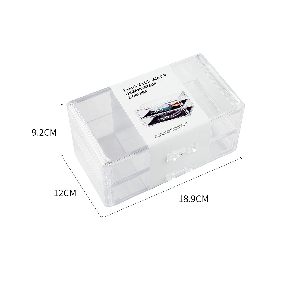 Kệ đựng mỹ phẩm trong suốt Miniso 2 tầng bằng nhựa mica