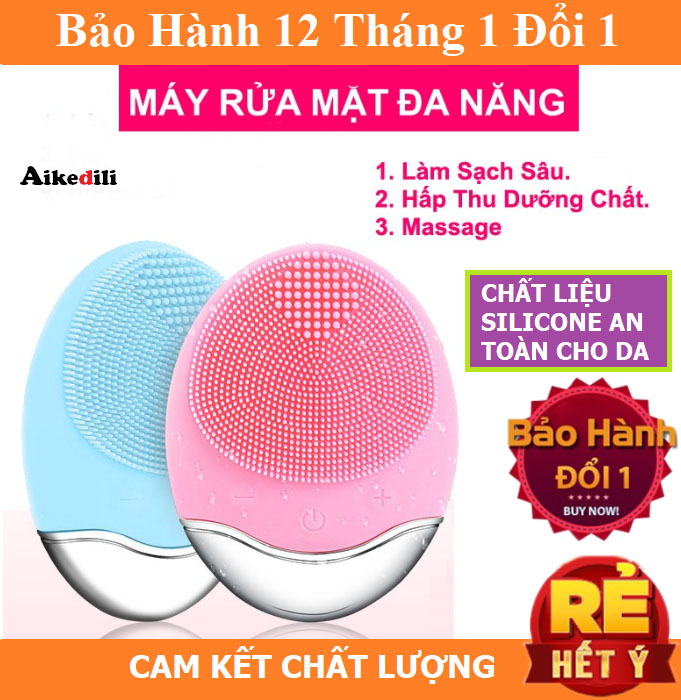 Máy rửa mặt chính hãng aikedili bamboo charcoal silicone cleansing luxury