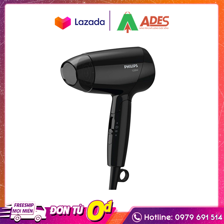 Máy sấy tóc philips bhc010/10 1200w - nhỏ gọn, tiện lợi - hàng chính hãng