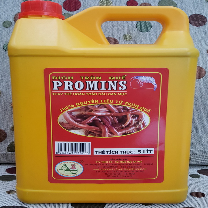 Dịch trùn quế promins dùng cho cá tra can 5 lit