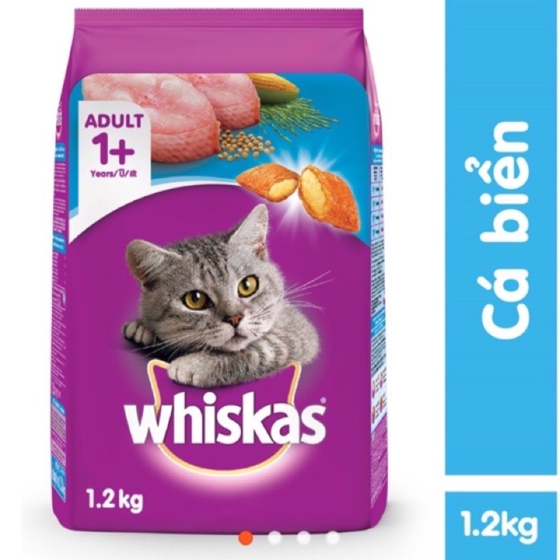 Thức ăn mèo whiskas vị cá biển/cá thu/cá ngừ 1.2kg