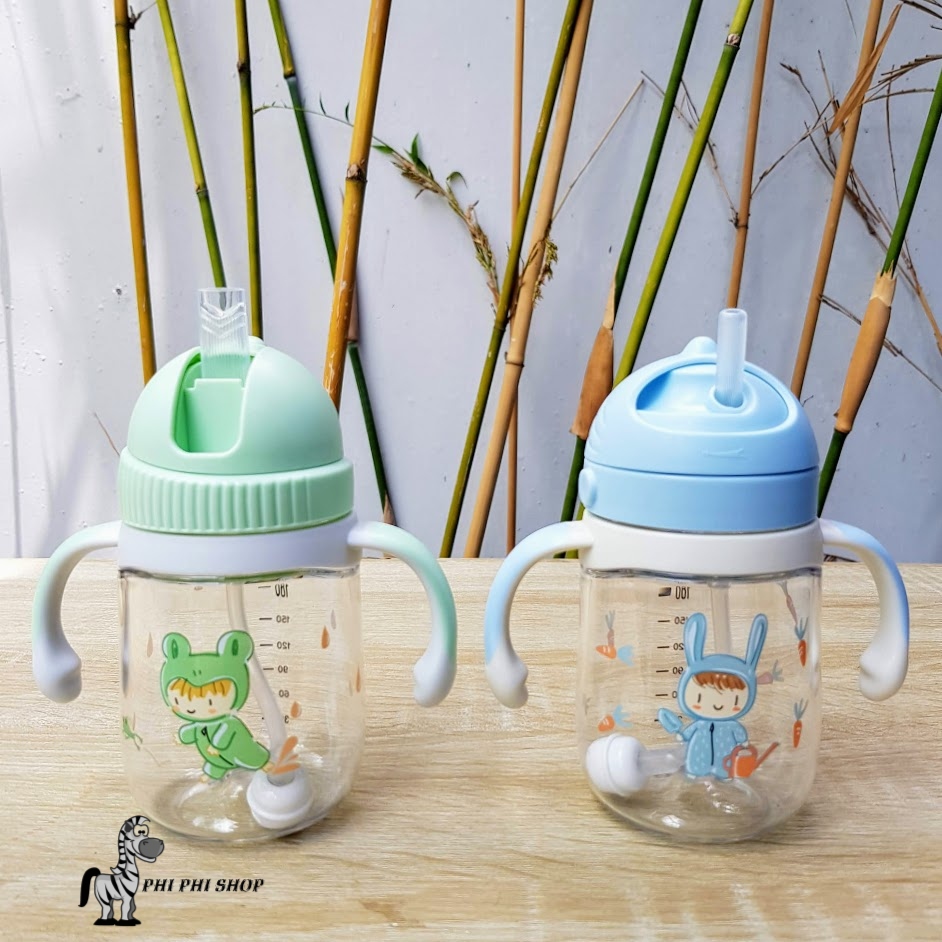 Bình tập uống Lock&Lock Todder Bottle dung tích 240ml cho bé bằng nhựa tritan có ống hút ABF680 ABF682