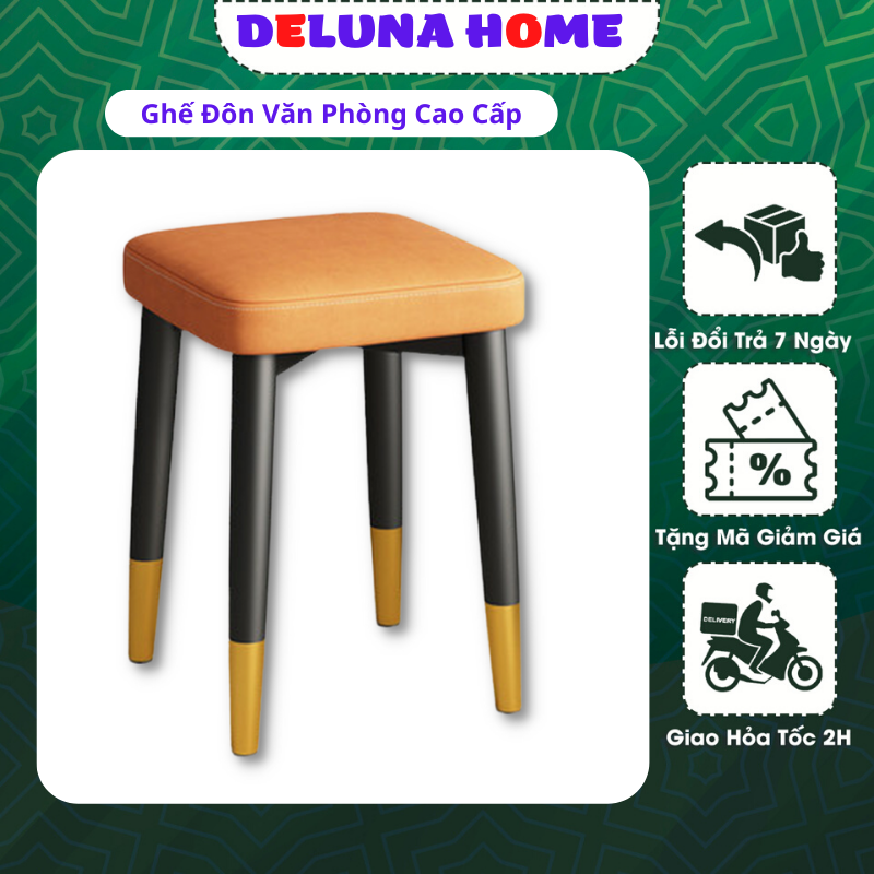 Ghế đôn văn phòng, ghế bàn ăn phòng khách cao cấp vải sợi nano pehouse ylf2110, ghế đôn bàn trang điểm - hàng chính hãng