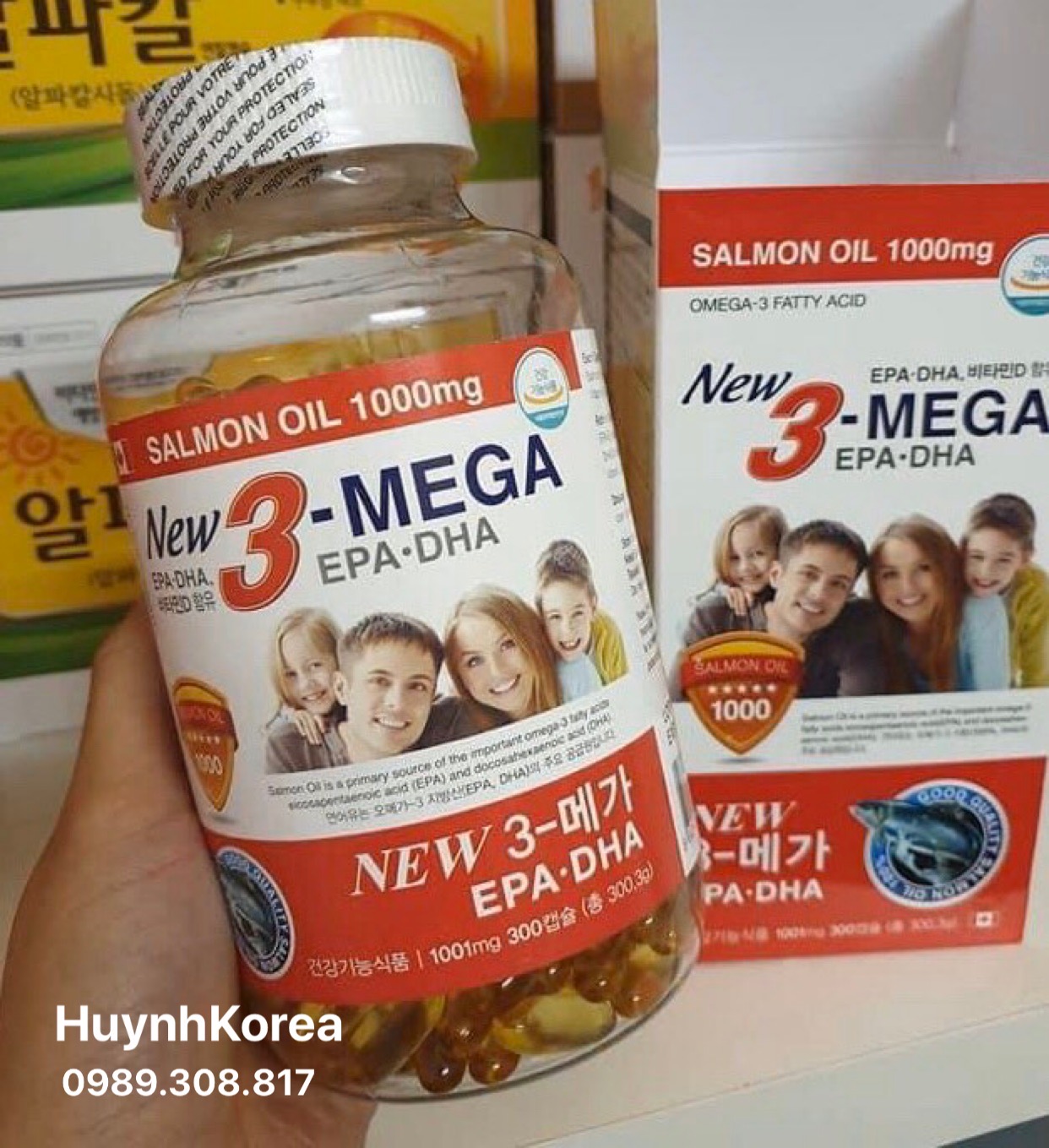 Tinh dầu cá hồi omega 3 hàn quốc- lọ 300v dùng được 5 tháng