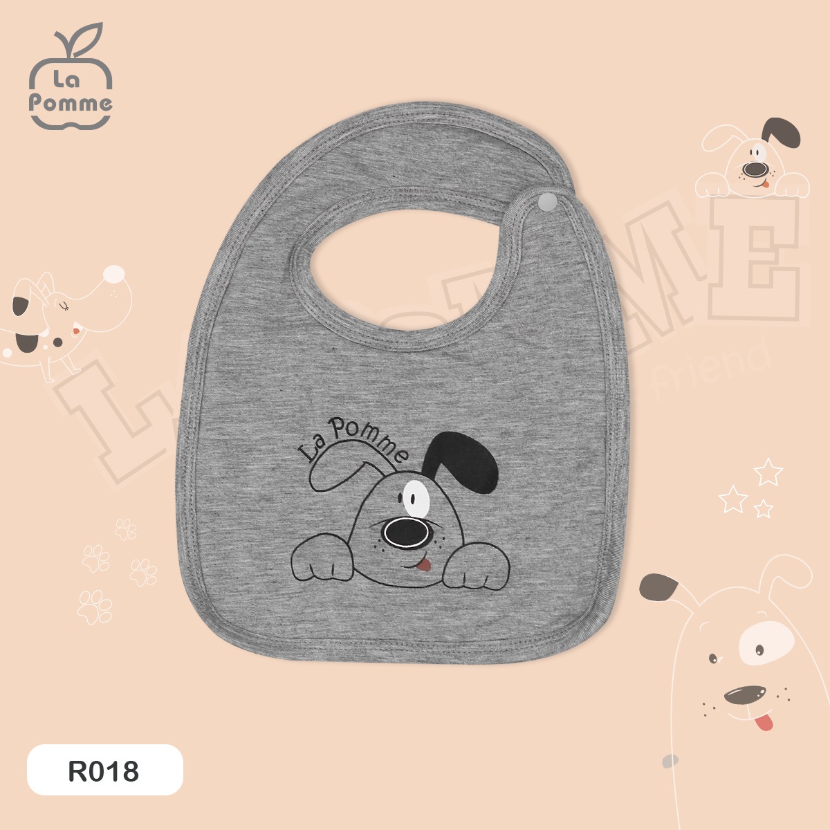 R018 yếm cổ tròn la pomme chú chó đốm