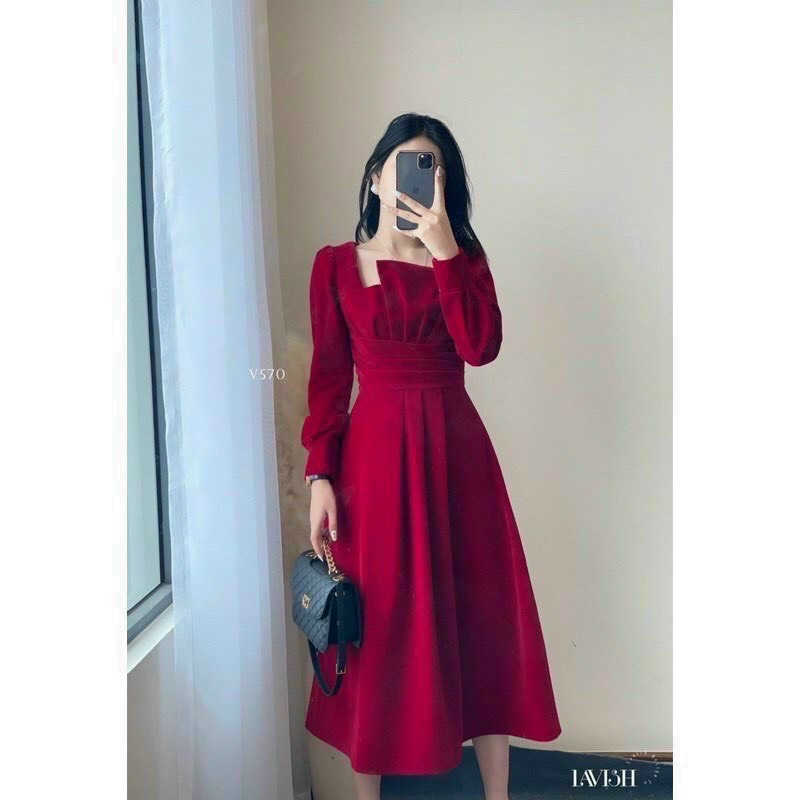 Đầm nữ dáng xinh ngực xếp tầng, váy xoè from ôm eo siêu quyến rũ. Mộc 1999
