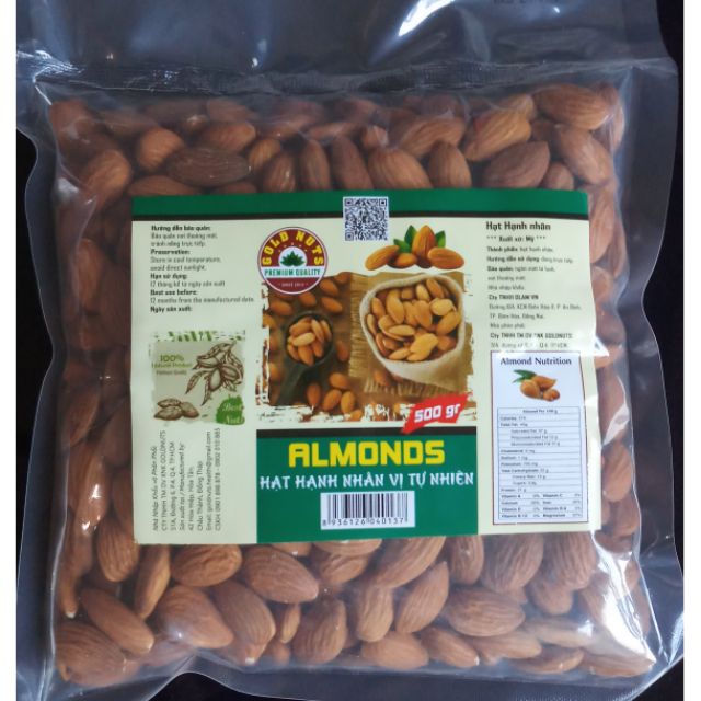 Hạnh nhân mỹ lõi sống 500g nấu sữa hạt xay làm bánh...