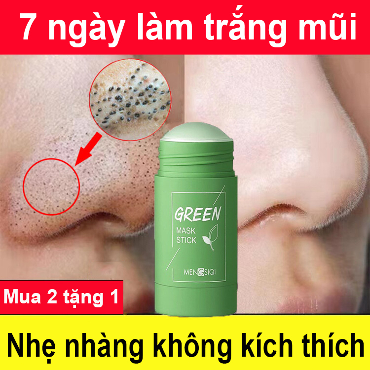 Mặt Nạ Bùn Trà Xanh Dưỡng Ẩm Kiềm Dầu Green Mask Stick Loại Bỏ Mụn Đầu Đen Mặt Nạ Trà Xanh & Cà Tím Dạng Thỏi Lăn,Loại Bỏ Mụn Đầu Đen Chăm Sóc Da Mặt Se Khít Lỗ Chân  Lông Sáng Da 40g