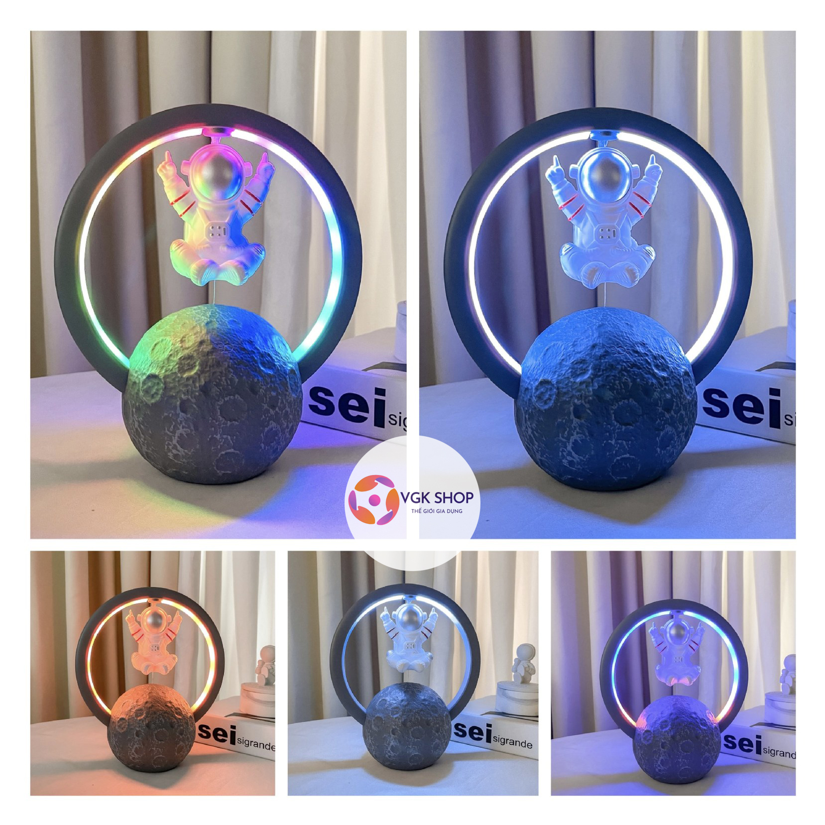 Loa bluetooth không dây led thay đổi theo nhạc kiêm đèn ngủ, loa bluetooth phi hành gia bay 5.0 cao cấp siêu bass