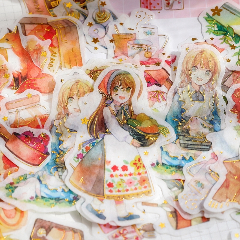 50 sticker chủ đề cô gái dễ thương trang trí đa dụng