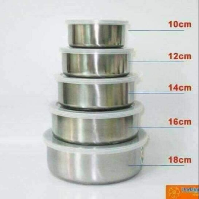 [ĐƠN 49K FREESHIP 15K]Bộ thố lạnh 5 ngăn innox ( gồm 5 thố từ bé đến lớn)