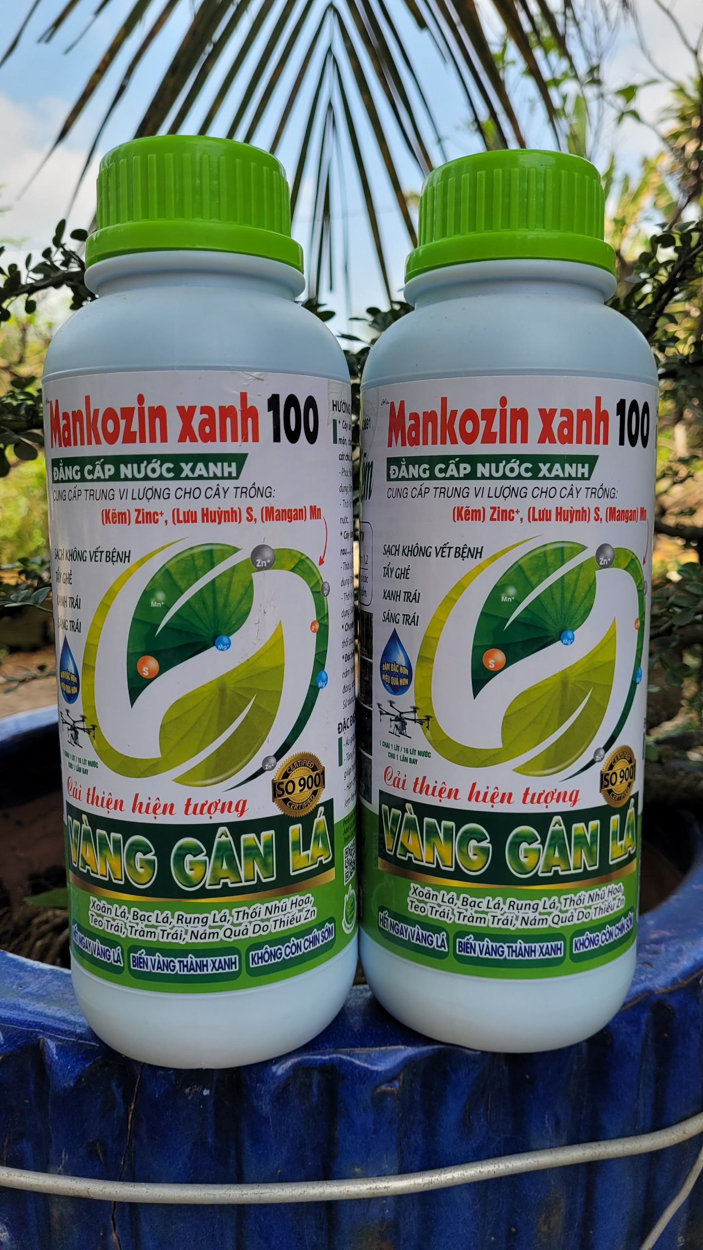 [Freeship Max] Phân bón MANKOZIN XANH Áo Giáp Kẽm chai 1 lít cải thiện vàng gân lá, nám trái, ngăn ngừa lem lép hạt lúa_VTNN TRUNG THIEN THINH