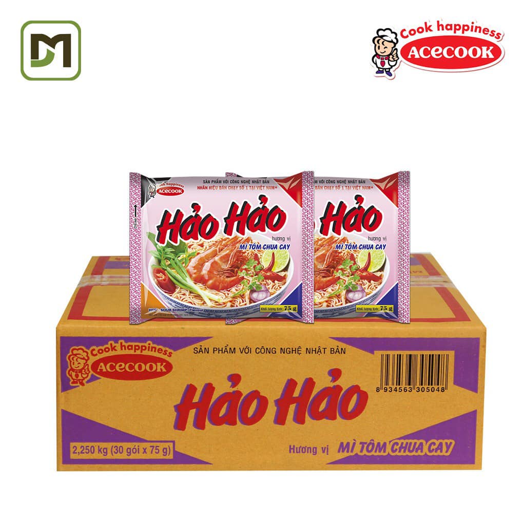 Thùng 30 gói mì tôm Hảo Hảo chua cay 75g
