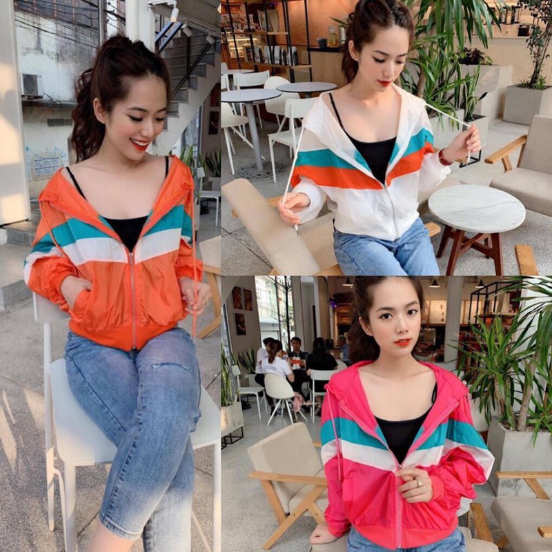 Áo khoát dù phối màu siêu xinh