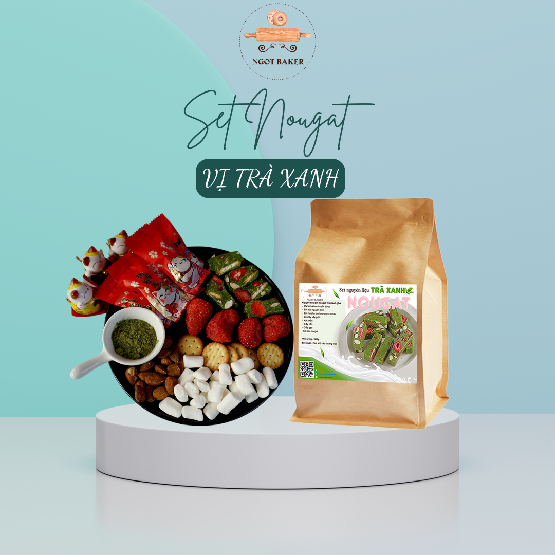 Set nguyên liệu nougat, làm kẹo hạnh phúc có tặng kèm túi đựng kẹo, giấy gói kẹo, giấy gạo, có hướng dãn cách làm