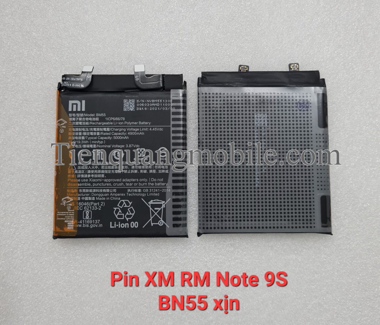 Pin xiaomi redmi note 9s bn55 xịn