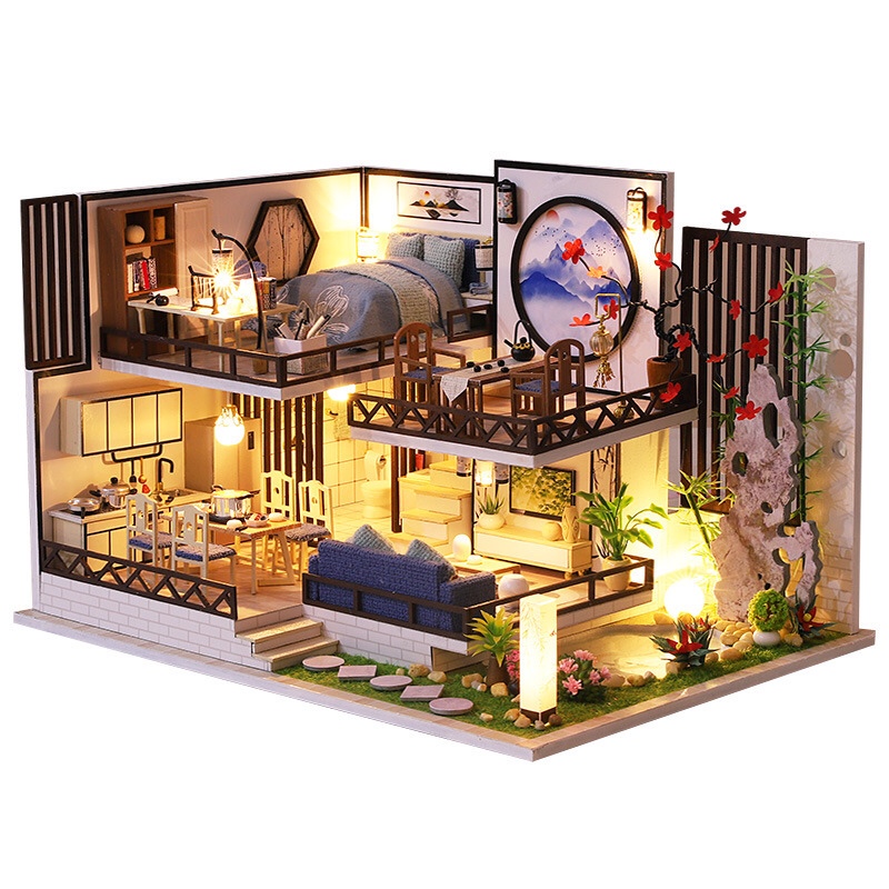 Mô hình nhà gỗ búp bê Dollhouse DIY  L032 The Satisfied Time  Thế giới đồ  chơi