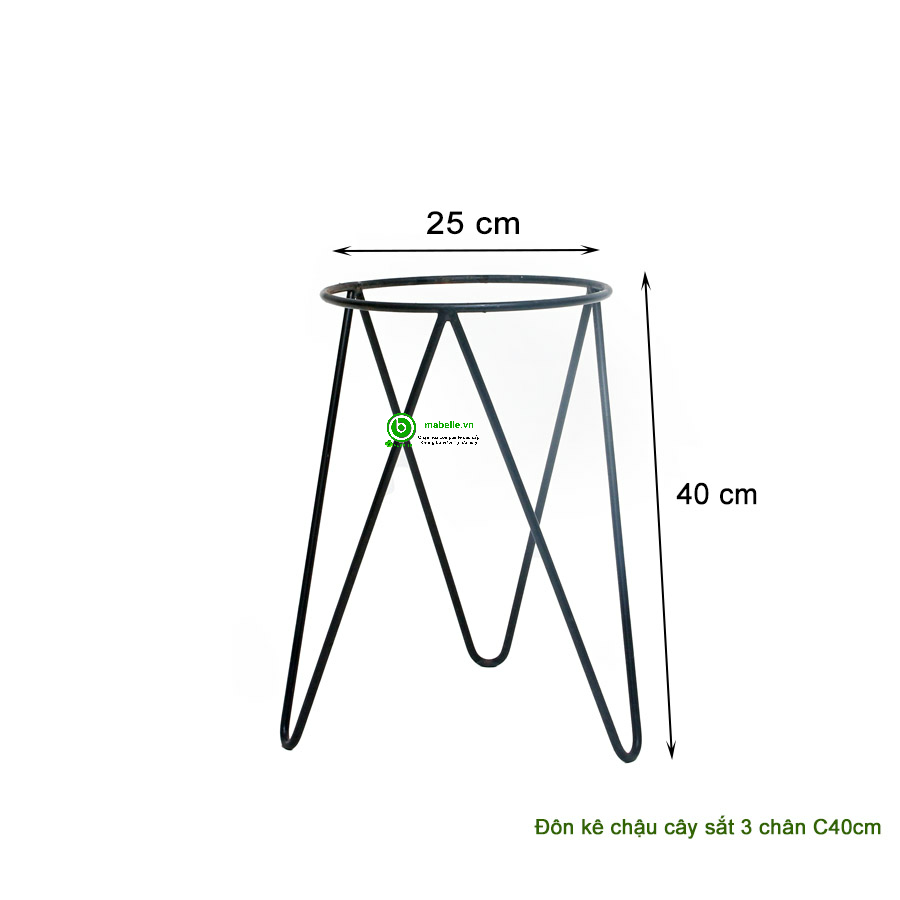 [HCM]Đôn kê chậu cây sắt 3 chân C40cm