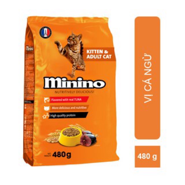Thức ăn hạt cho mèo minino 480g