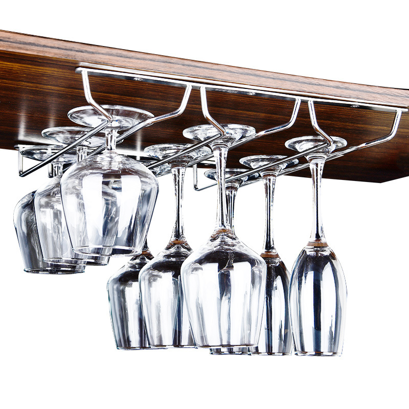 Kệ để cốc vang đỏ treo ngược gia dụng 304 giá để cốc chân cao bằng thép không gỉ giá để cốc phong cách châu âu giá để cốc treo