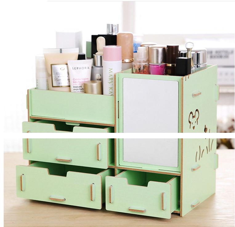 Kệ Gỗ Đựng Mỹ Phẩm Đồ Trang Điểm 3 Ngăn