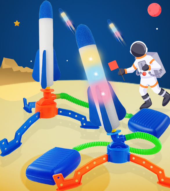 Bộ Đồ Chơi Bệ Phóng Tên Lửa Xốp, đồ chơi trẻ em đạp stomp khí động học phóng tên lửa đồ