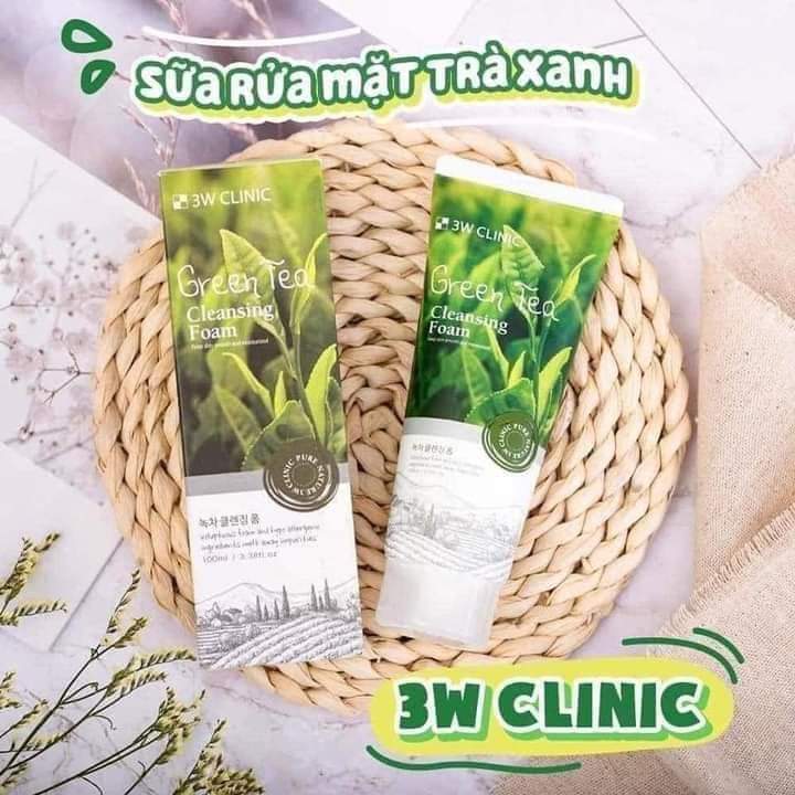 Sữa rữa mặt trà xanh 3W Clinic green tea hàn quốc