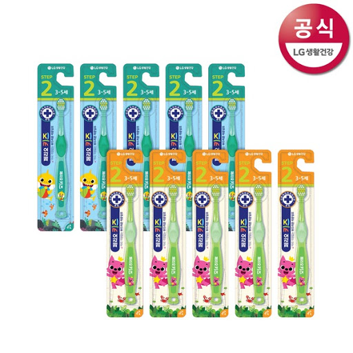 [Combo 10 chiếc] Bàn chải đánh răng cho bé 3-5 tuổi Perioe Pinkfong - LG Hàn Quốc