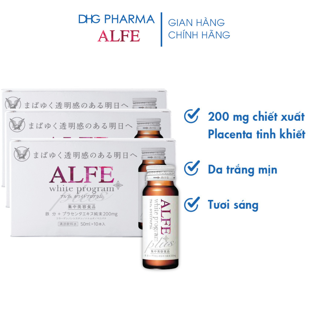 Collagen uống ALFE White Program hỗ trợ giảm nám và sạm da 30 chai x 50ml - Chính hãng DHG Pharma