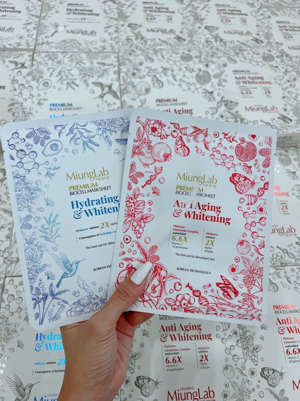 Mặt nạ dưỡng trắng da lánybeau miunglab mặt nạ cấp ẩm chống lão hóa mua 8 tặng 2