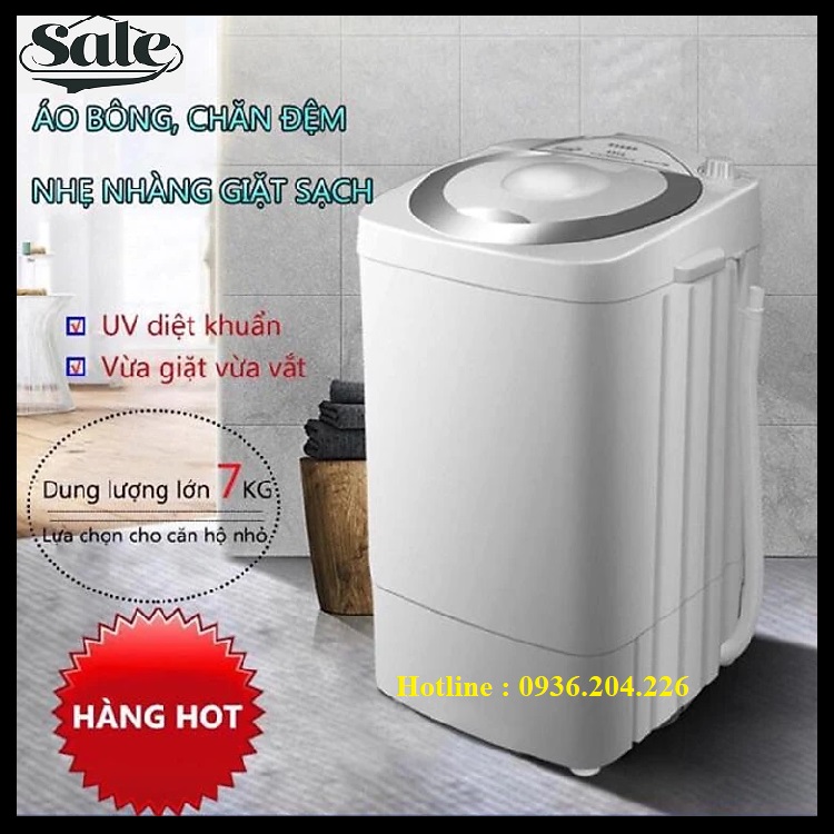 Máy giặt mini 1 lồng giặt cửa trên - Máy giặt quần áo thông minh giá rẻ cho gia đình ít lồng giặt 7kg