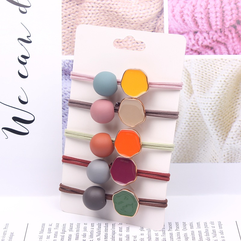 Set 5 sợi Chun buộc tóc dễ thương, Thun cột tóc Morandi cute CT14D