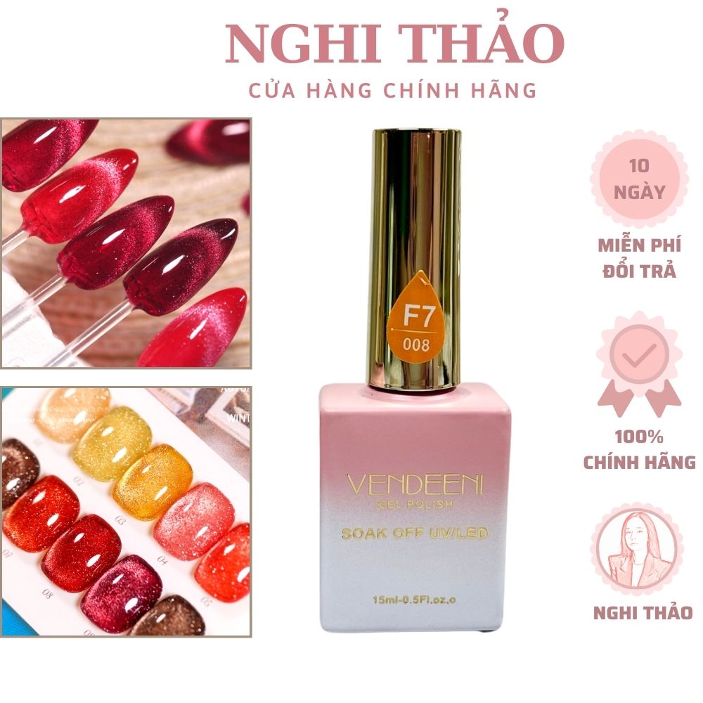 Sơn mắt mèo kim cương vendeeni màu đỏ 15ml