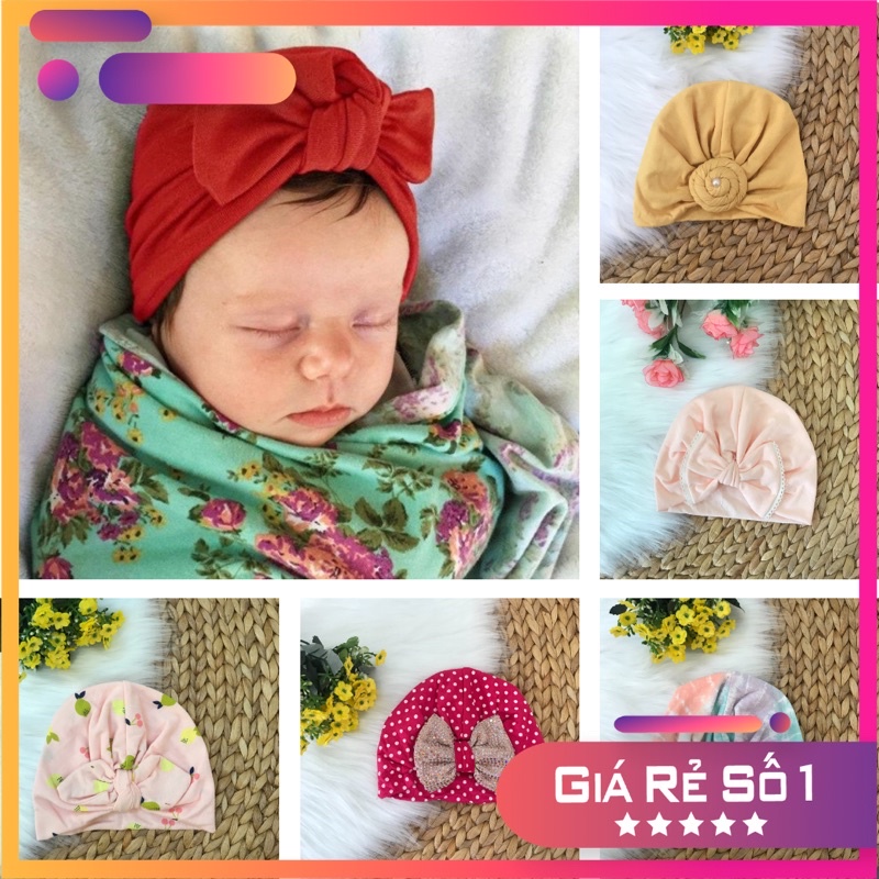 Tuban nón cotton đẹp cho bé gái