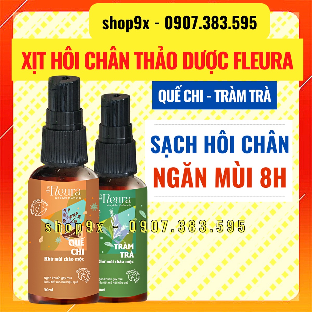 Xịt hôi chân quế chi - tràm trà - khử mùi & ngăn mồ hôi hiệu quả the fleura handmade 30ml