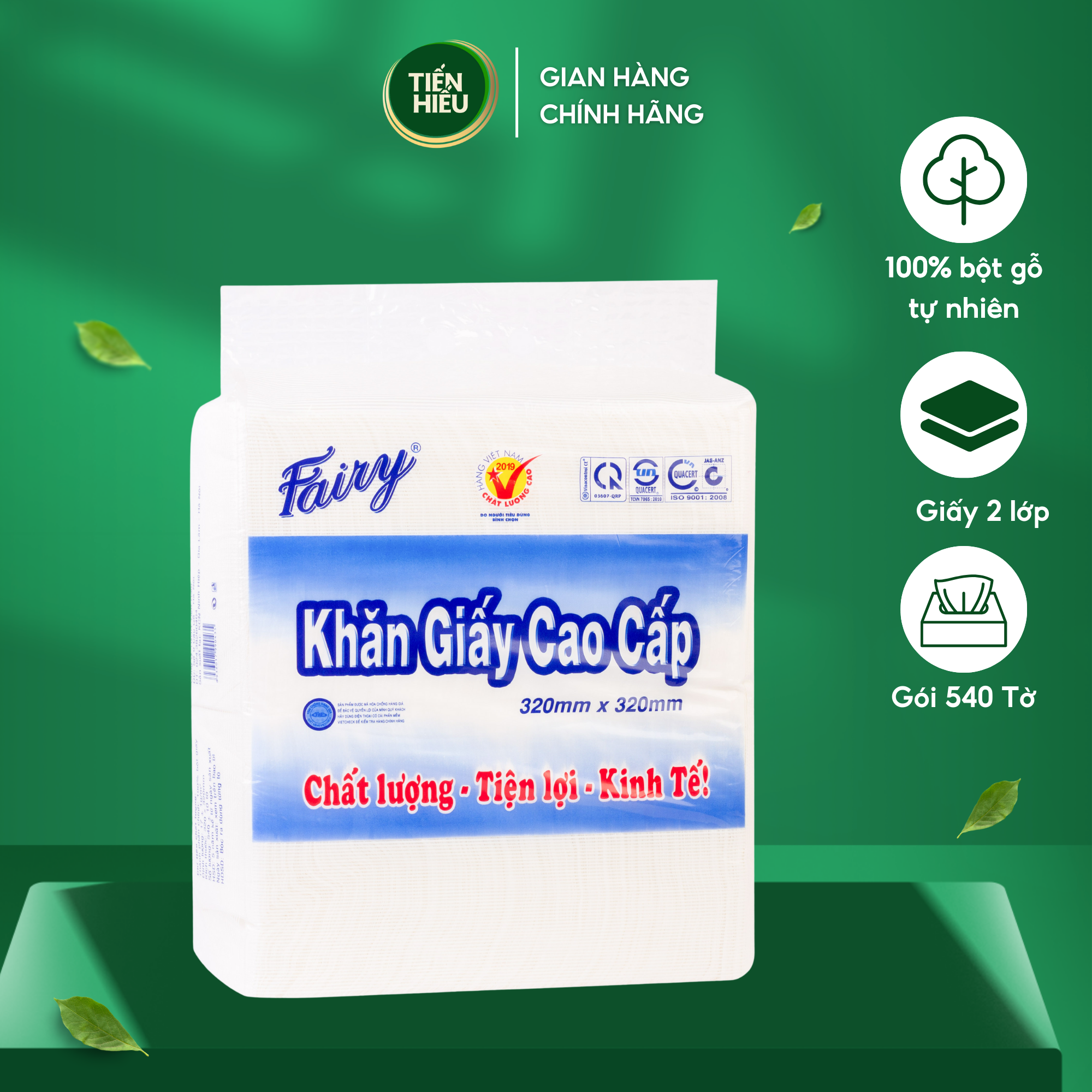 Giấy Cân 32 Fairy 540 Tờ 2 Lớp Cao Cấp Đa Năng, Khăn Giấy Khổ 320 x 320mm Chất Lượng Tiện Dụng Kinh Tế Tiết Kiệm