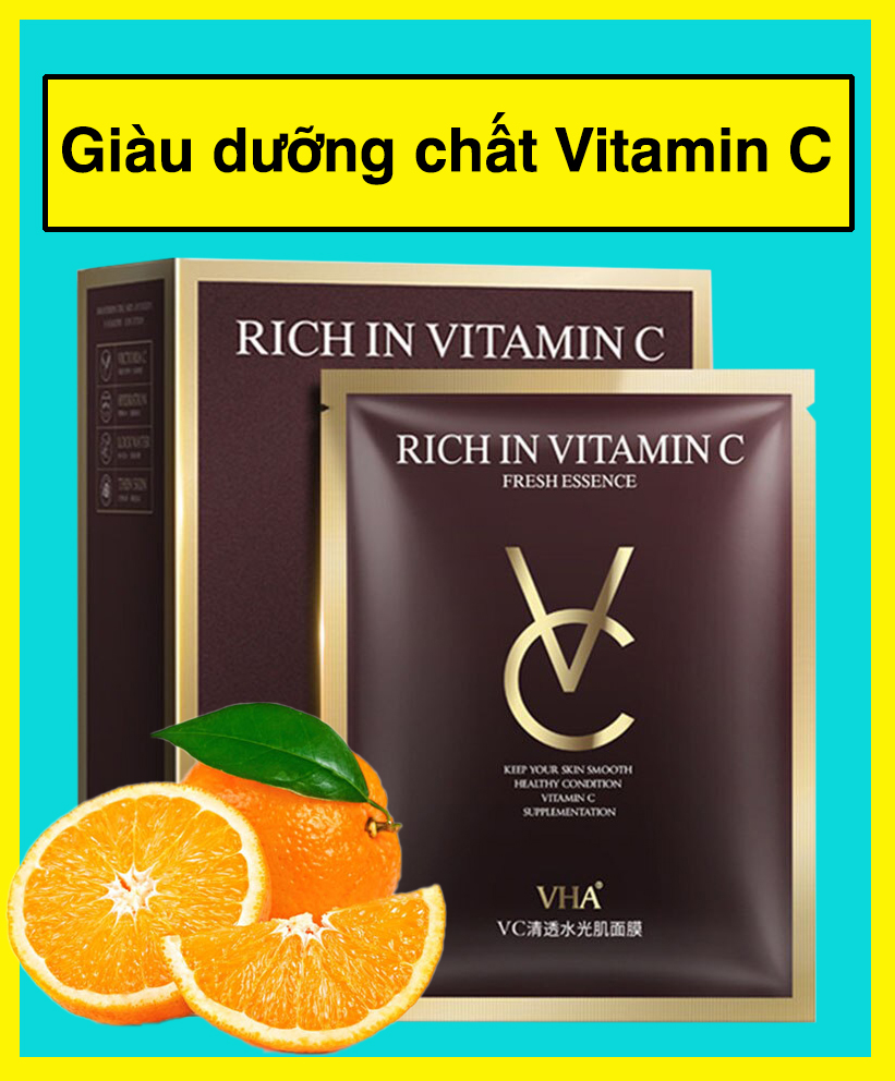 [Vitamin C] Combo 5 Miếng Mặt Nạ Dưỡng Da Vitamin C-Bổ Sung Vitamin C, Làm Trắng Da, Kiểm Soát Dầu, Giảm Mụn, Cấp Ẩm Chuyên Sâu