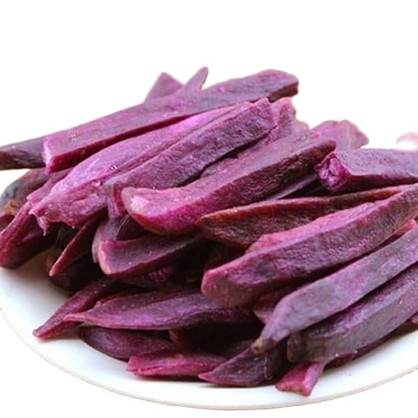 Kèm Quà- 1Kg Khoai Lang Tím mỡ sấy Khô Nguyên Cọng Thơm giòn - Vị ngọt tự nhiên - HSD Luôn Mới