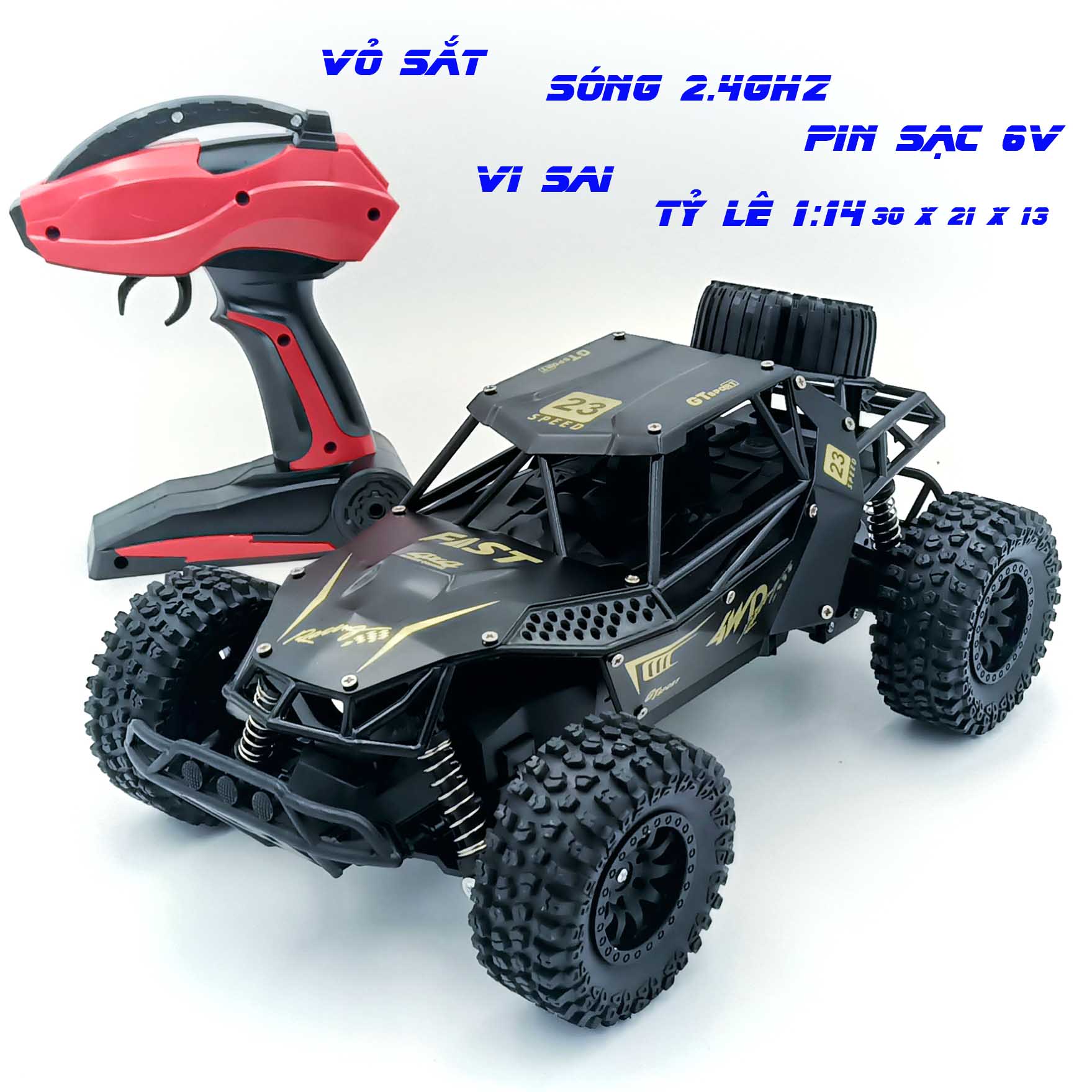 [Hoàn tiền 6%]Xe Điều Khiển Địa Hình Rock Crawler Giảm Sóc 2 Cầu Vỏ Thép.