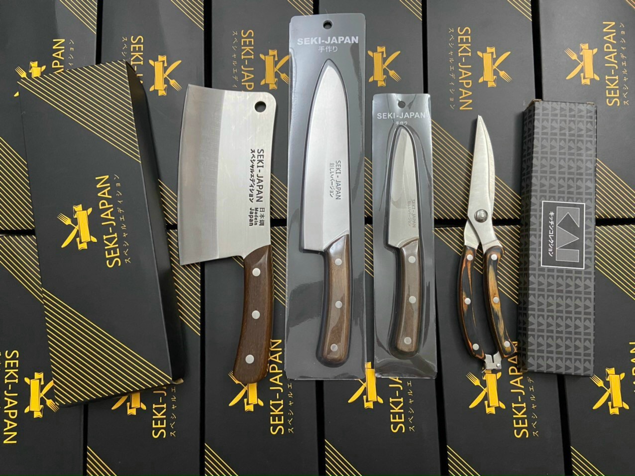 Bộ Dao + Kéo Seki nhật Bản, chất lượng đẳng cấp cho phòng bếp, quán bar nhà hàng chuyên nghiệp