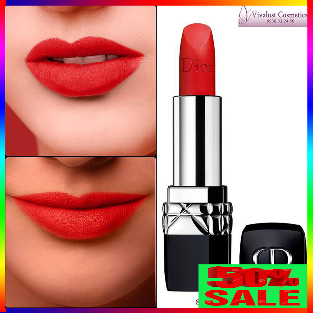 Son Môi Lì - Dior Rouge Tươi lì ko trôi, Chất son mỏng nhẹ bền màu ko khô môi,Màu son tươi thời thượng .