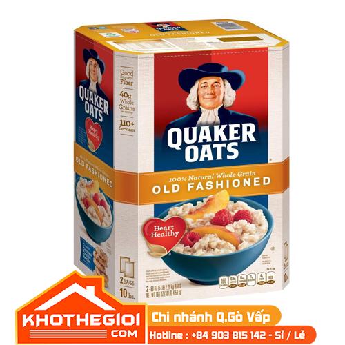 Bột yến mạch ông già tây Quaker Oats Old Fashioned nguyên hạt 4.52kg