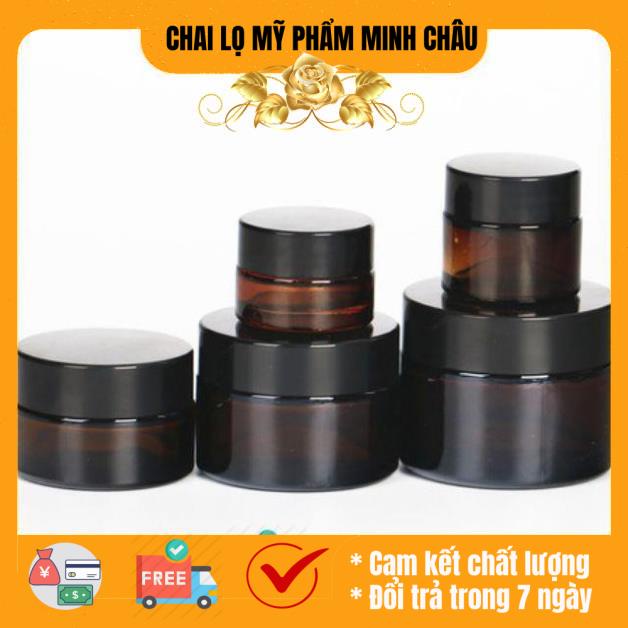 Hủ kem thủy tinh nâu 5g/10g/15g/20g - hủ đựng mỹ phẩm - hủ đựng kem