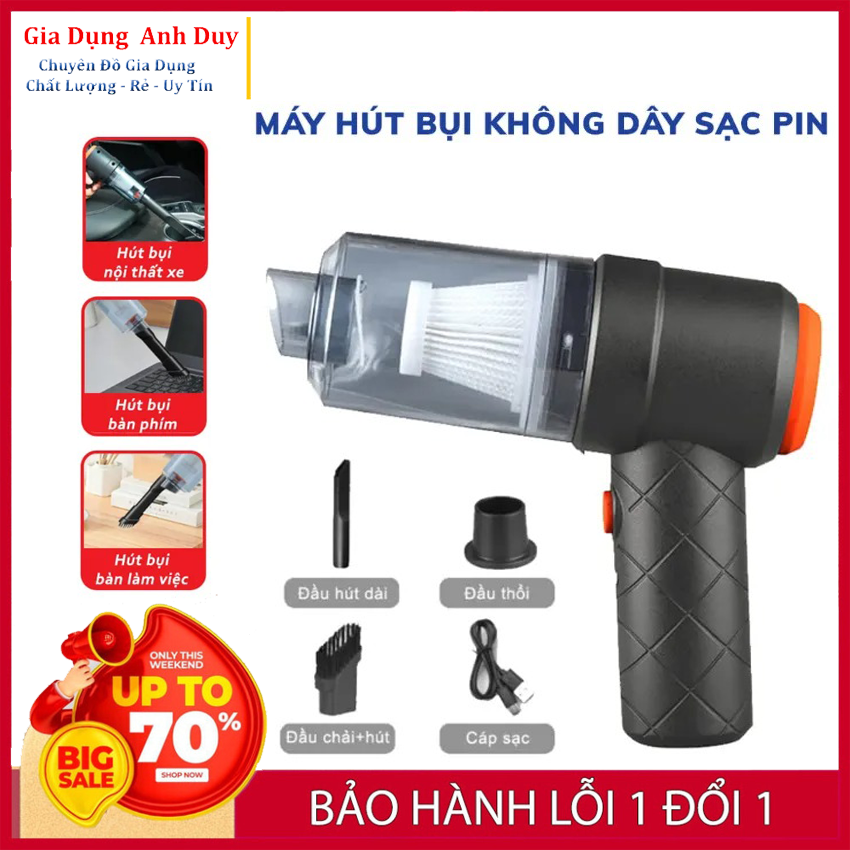 Máy Hút Bụi Mini Cầm Tay Không Dây YT-M2037 Lực Hút 6000MPA Nhỏ Gọn, Pin Sạc Tiện Lợi, Lực Hút Siêu Mạnh, Công Suất 60w