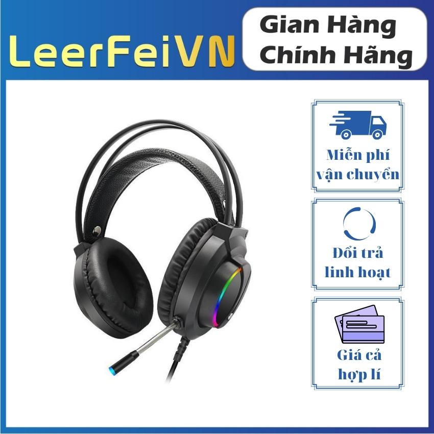 [FreeShip] Tai nghe chụp tai PC gaming LED giả lập âm thanh 7.1 K1 LeerFei LF18, tai nghe máy tính over ear dành cho game thủ chơi game siêu chất, mic hỗ trợ giảm tiếng ồn cực nhạy