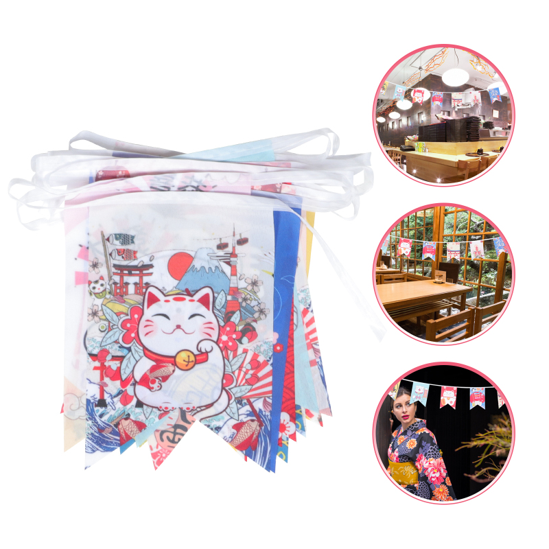 Teniron Biểu ngữ cờ mèo may mắn của Nhật Bản Biểu ngữ trí nhà hàng Nhật Bản