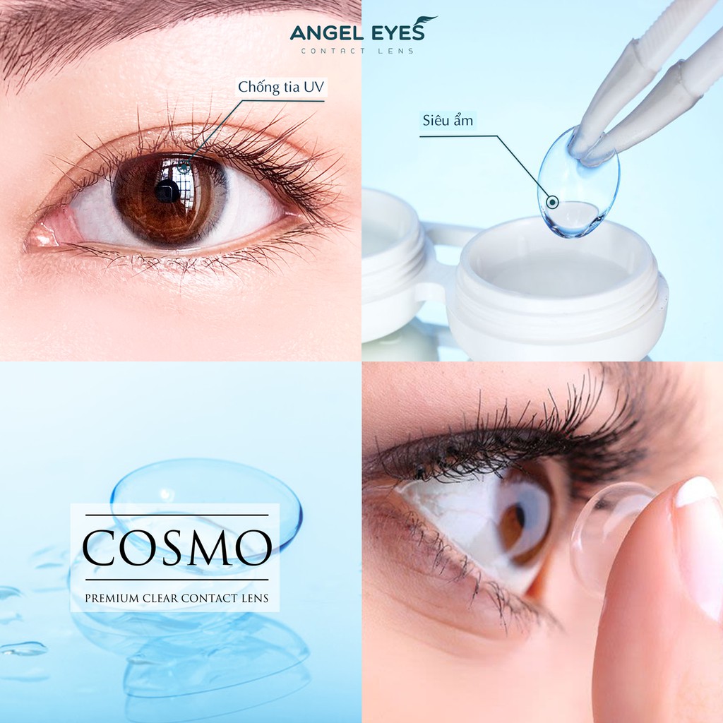Lens cận trong suốt Angel Eyes cho mắt nhạy cảm có độ cận từ 0 đến 15 độ (Lens cận trong suốt | Kính áp tròng trong suốt cận | Kính áp tròng không màu cận | Lens cận không màu)