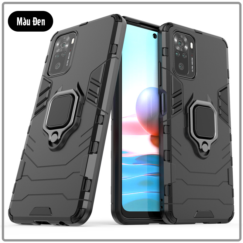 Ốp lưng cho xiaomi redmi note 10s - note 10 4g iron man iring nhựa pc cứng viền dẻo chống sốc